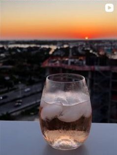 Rosé at golden hour, Lucky En Vue at sunset